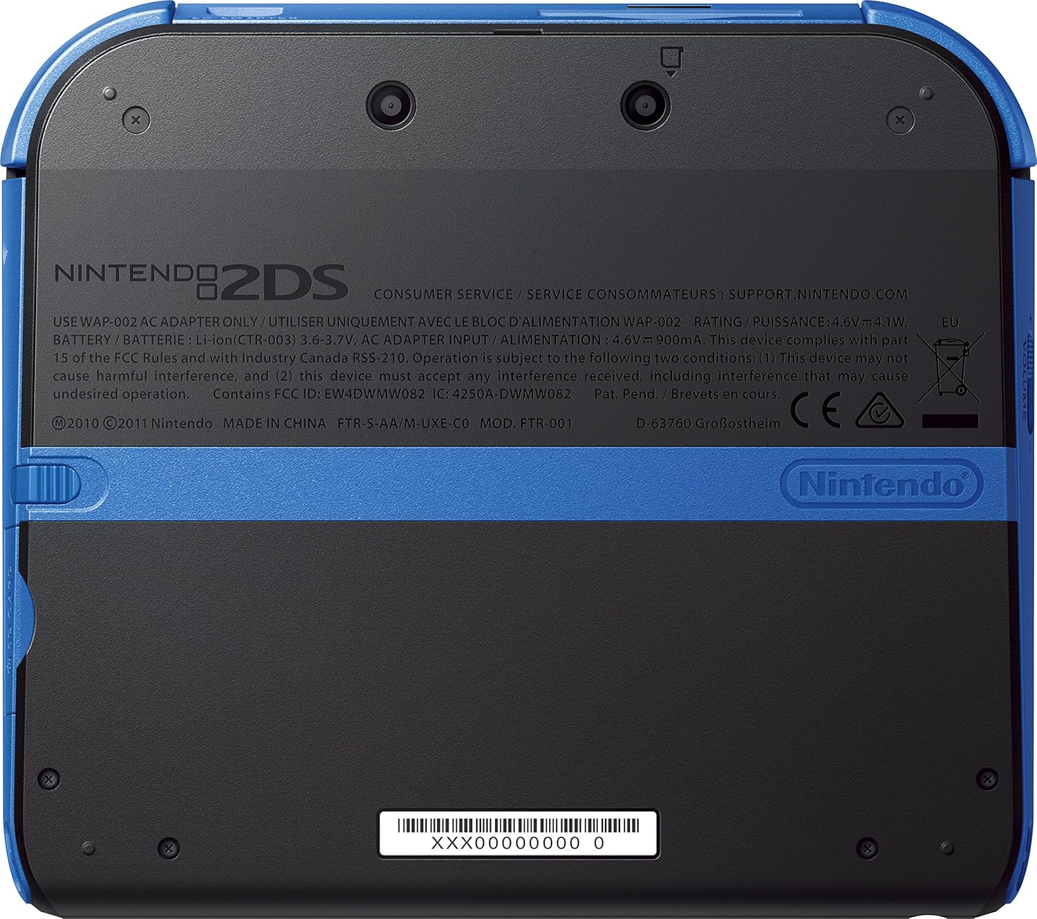 Nintendo 2DS Blue & Black Console